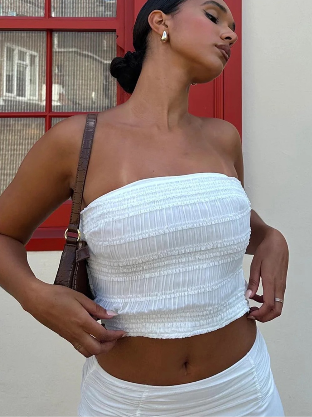 Princess Polly | White Smocked Tube Top | Lelande | size 2 | Like New!